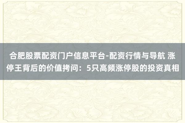 合肥股票配资门户信息平台-配资行情与导航 涨停王背后的价值拷问：5只高频涨停股的投资真相