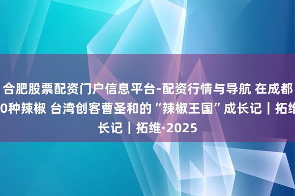 合肥股票配资门户信息平台-配资行情与导航 在成都种出100种辣椒 台湾创客曹圣和的“辣椒王国”成长记｜拓维·2025
