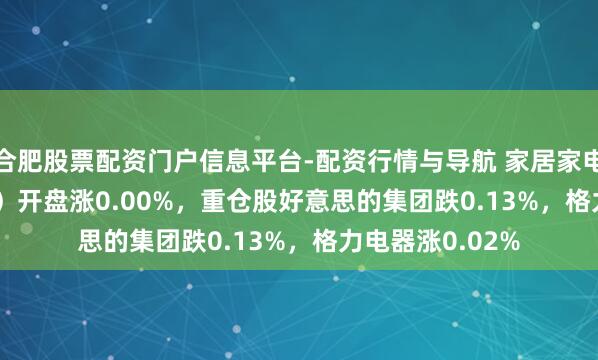 合肥股票配资门户信息平台-配资行情与导航 家居家电ETF（515730）开盘涨0.00%，重仓股好意思的集团跌0.13%，格力电器涨0.02%
