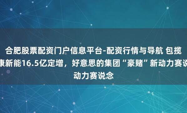 合肥股票配资门户信息平台-配资行情与导航 包揽合康新能16.5亿定增，好意思的集团“豪赌”新动力赛说念
